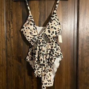 Small Aerie 1 Piece Swimsuit cheetah print